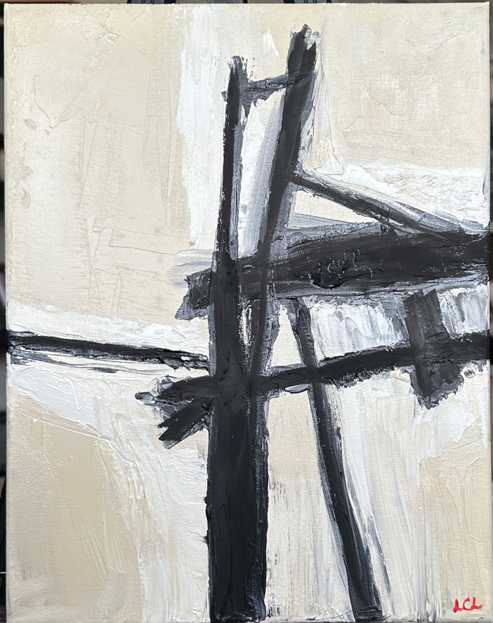 Abstract lines oil on canvas 1749